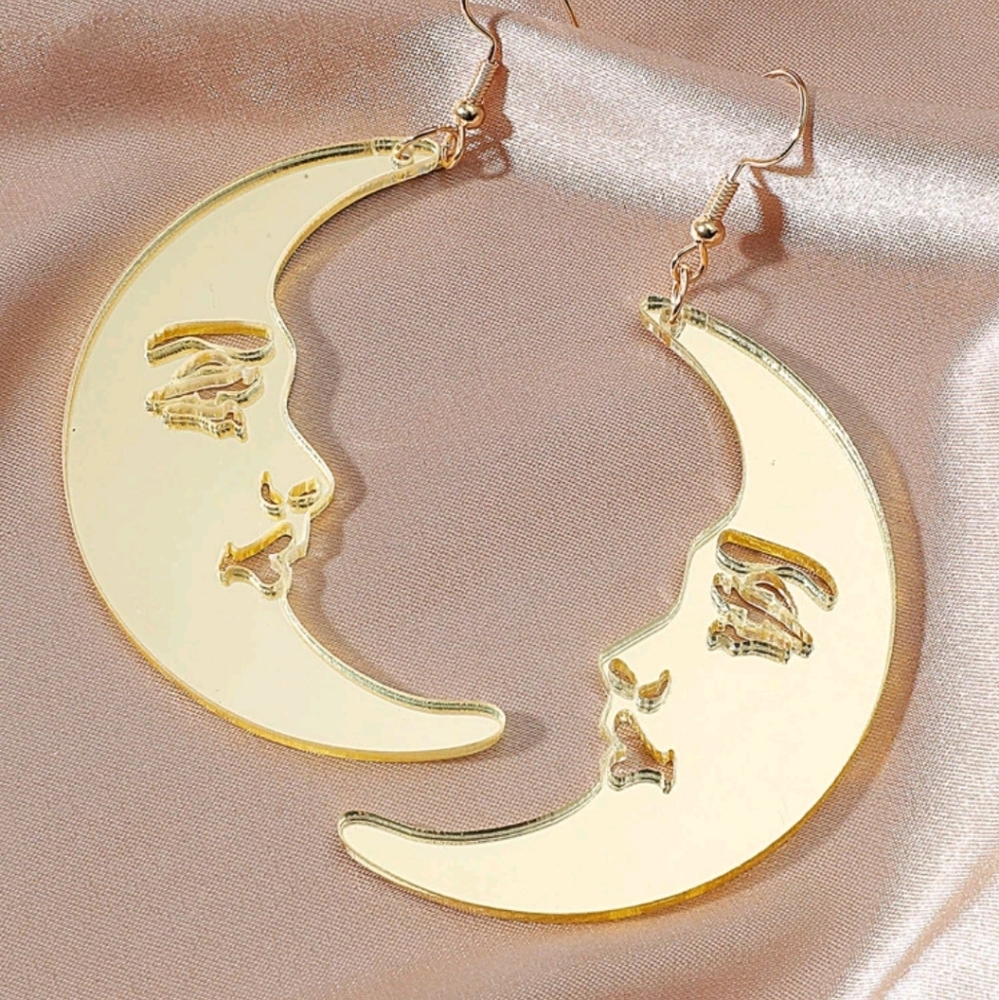Gold Moon Earrings